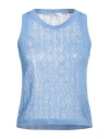 Ballantyne Woman Sweater Light Blue Size 4 Linen