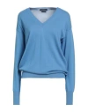 Ballantyne Woman Sweater Light Blue Size 8 Cotton