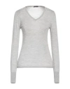 Ballantyne Woman Sweater Light Grey Size 10 Cashmere In Grey