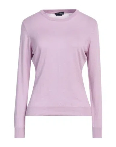 Ballantyne Woman Sweater Mauve Size 10 Cotton, Cashmere In Purple