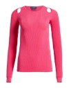 Ballantyne Woman Sweater Magenta Size 6 Viscose, Polyamide, Elastane, Cotton In Pink