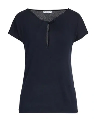 Ballantyne Woman Sweater Midnight Blue Size 2 Silk, Cotton