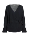 Ballantyne Woman Sweater Midnight Blue Size 6 Virgin Wool, Silk, Elastane In Black