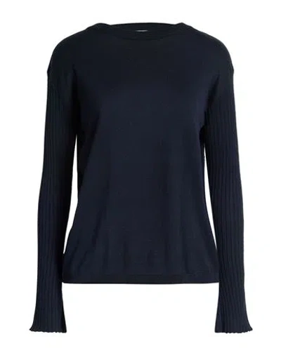 Ballantyne Woman Sweater Midnight Blue Size 8 Silk, Cotton