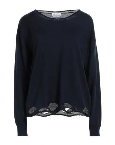 Ballantyne Woman Sweater Midnight Blue Size 8 Virgin Wool