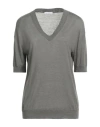 Ballantyne Woman Sweater Military Green Size 6 Silk, Linen In Gray