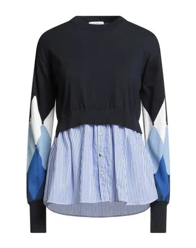 Ballantyne Woman Sweater Navy Size 6 Cotton, Cashmere