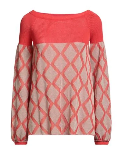 Ballantyne Woman Sweater Orange Size 6 Cotton, Polyamide, Polyester, Viscose, Metallic Polyester