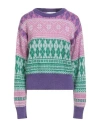 Ballantyne Woman Sweater Pink Size 6 Mohair Wool, Polyamide, Wool In Purple