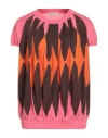 Ballantyne Linen & Cotton Classic Diamond T-shirt In Pink