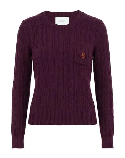 Ballantyne Woman Sweater Plum Size 4 Wool In Burgundy