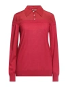 Ballantyne Woman Sweater Red Size 8 Virgin Wool, Silk, Elastane In Red