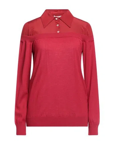 Ballantyne Woman Sweater Red Size 8 Virgin Wool, Silk, Elastane