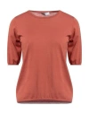 Ballantyne Woman Sweater Rust Size 6 Cotton In Red
