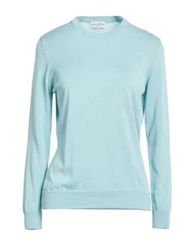Ballantyne Woman Sweater Sky Blue Size 10 Silk, Cotton