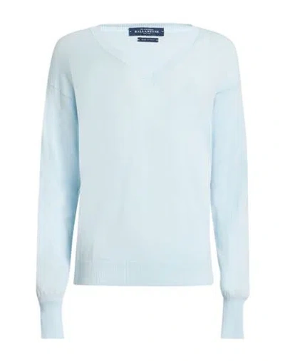 Ballantyne Woman Sweater Sky Blue Size 6 Cotton