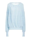 Ballantyne Woman Sweater Sky Blue Size 8 Cotton