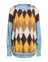Ballantyne Woman Sweater Sky Blue Size 8 Cotton, Cashmere In Blue