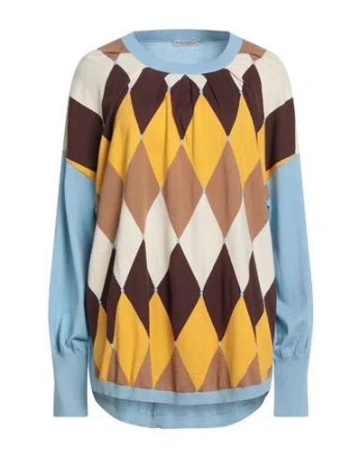 Ballantyne Woman Sweater Sky Blue Size 8 Cotton, Cashmere