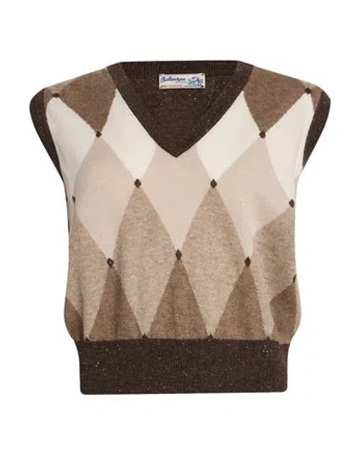 Ballantyne Woman Sweater Taupe Size 8 Cashmere In Grey