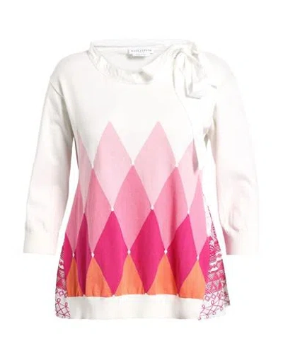 Ballantyne Woman Sweater White Size 6 Cotton, Cashmere