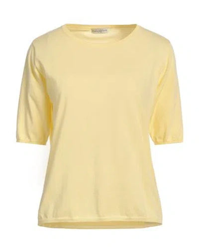 Ballantyne Woman Sweater Yellow Size 10 Cotton In Yellow