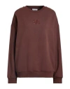 Ballantyne Woman Sweatshirt Chocolate Brown Size Xl Cotton In Burgundy