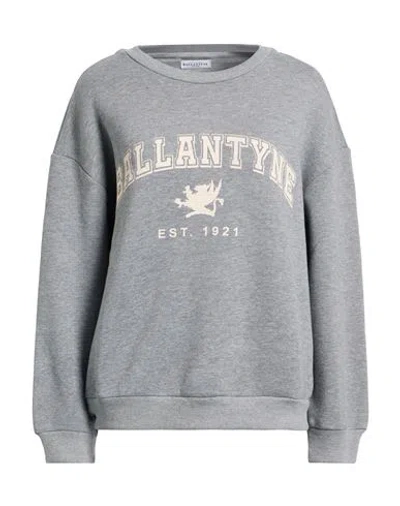 Ballantyne Woman Sweatshirt Grey Size L Cotton In Gray