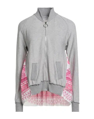 Ballantyne Woman Sweatshirt Light Grey Size 6 Cotton, Polyamide, Polyester In Gray