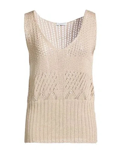 Ballantyne Woman Top Beige Size 10 Viscose, Cotton In Neutral