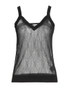 Ballantyne Woman Top Black Size 6 Linen, Cotton In Black