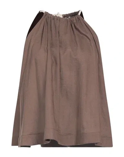 Ballantyne Woman Top Brown Size 6 Linen, Viscose