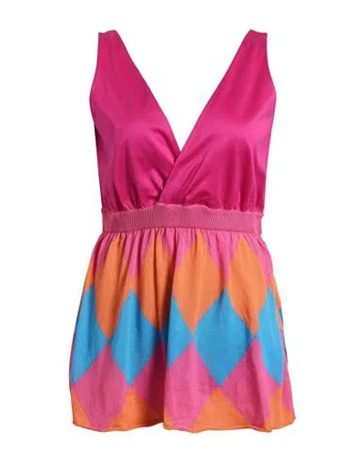 Ballantyne Woman Top Fuchsia Size 6 Cotton In Pink