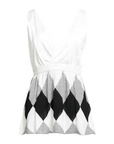 Ballantyne Woman Top Ivory Size 6 Cotton In White