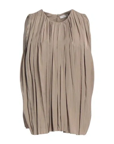 Ballantyne Woman Top Khaki Size 10 Polyester, Viscose In Beige