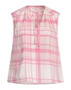 Ballantyne Woman Top Pink Size 12 Linen, Viscose