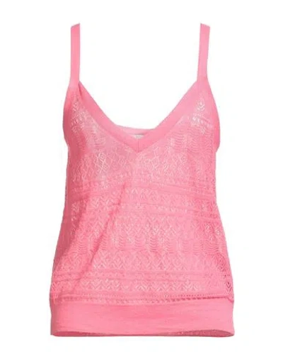 Ballantyne Woman Top Pink Size 8 Linen, Cotton