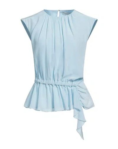 Ballantyne Woman Top Sky Blue Size 4 Silk