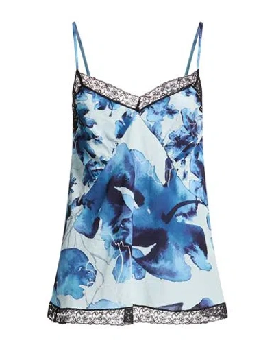 Ballantyne Woman Top Sky Blue Size 4 Silk, Elastane