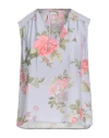 Ballantyne Woman Top Sky Blue Size 6 Linen, Viscose In Purple