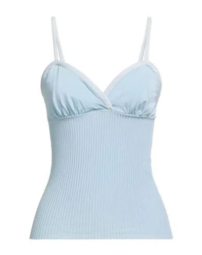 Ballantyne Woman Top Sky Blue Size 6 Viscose, Polyamide, Elastane, Cotton
