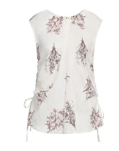 Ballantyne Woman Top White Size 6 Linen, Viscose