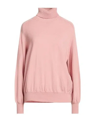 Ballantyne Woman Turtleneck Antique Rose Size 4 Cashmere In Pink