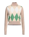 Ballantyne Woman Turtleneck Beige Size 6 Cashmere In Beige