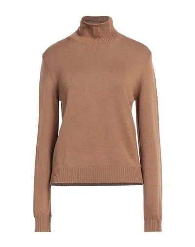 Ballantyne Woman Turtleneck Camel Size 8 Wool In Beige