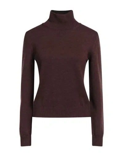 Ballantyne Woman Turtleneck Dark Brown Size 4 Wool In Brown