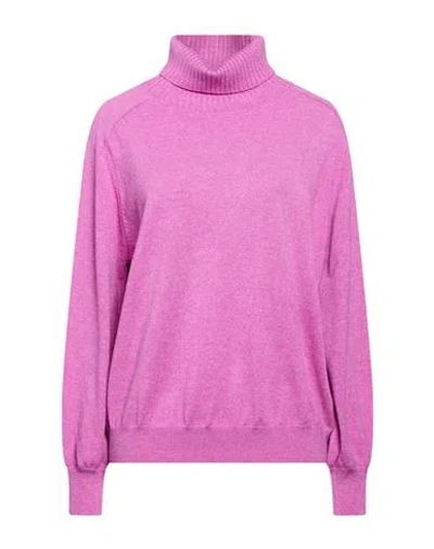 Ballantyne Woman Turtleneck Mauve Size 6 Cashmere