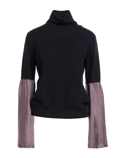 Ballantyne Woman Turtleneck Midnight Blue Size 6 Wool, Cashmere
