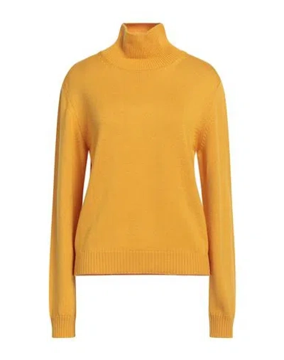 Ballantyne Woman Turtleneck Ocher Size 8 Wool In Yellow