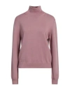 Ballantyne Woman Turtleneck Pastel Pink Size 8 Wool